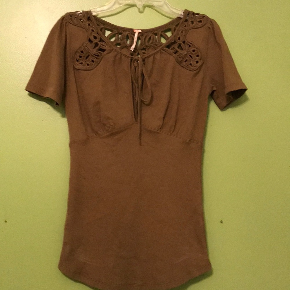 Free People Eyelet tee
